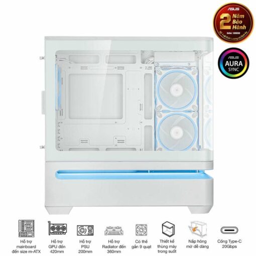 ASUS Prime AP202TG White M-ATX Tempered Glass Case