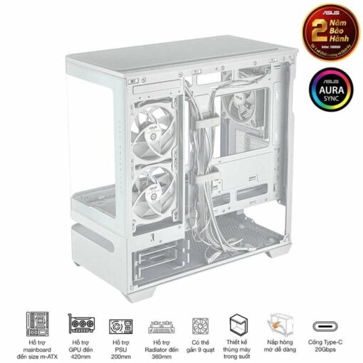 ASUS Prime AP202TG White M-ATX Tempered Glass Case