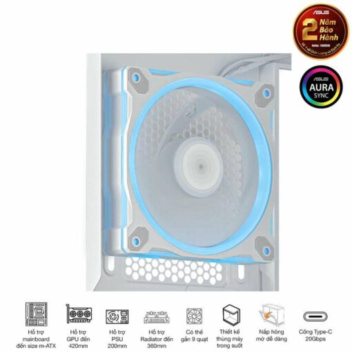 ASUS Prime AP202TG White M-ATX Tempered Glass Case
