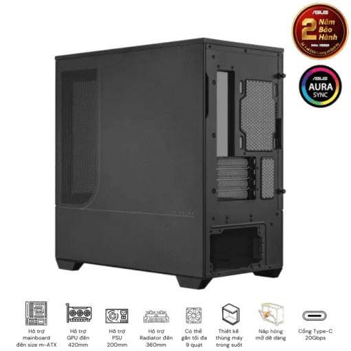 ASUS Prime AP202TG Black M-ATX Tempered Glass Case