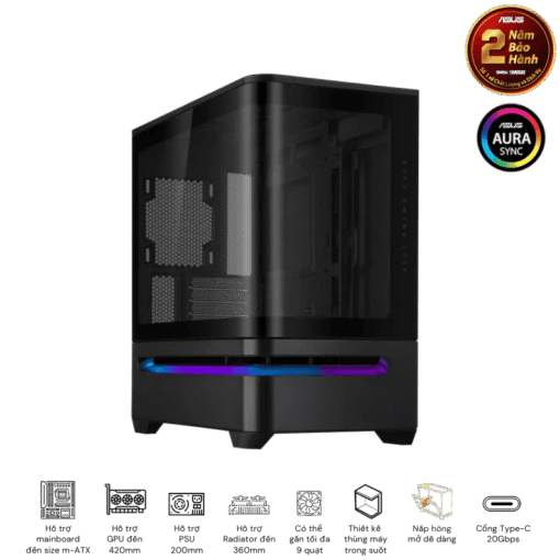 ASUS Prime AP202TG Black M-ATX Tempered Glass Case