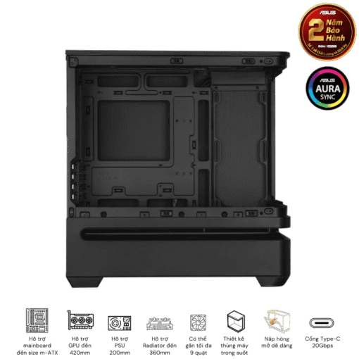 ASUS Prime AP202TG Black M-ATX Tempered Glass Case