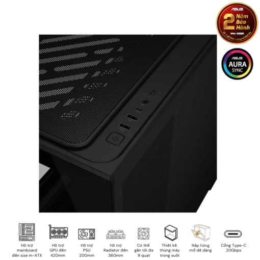 ASUS Prime AP202TG Black M-ATX Tempered Glass Case