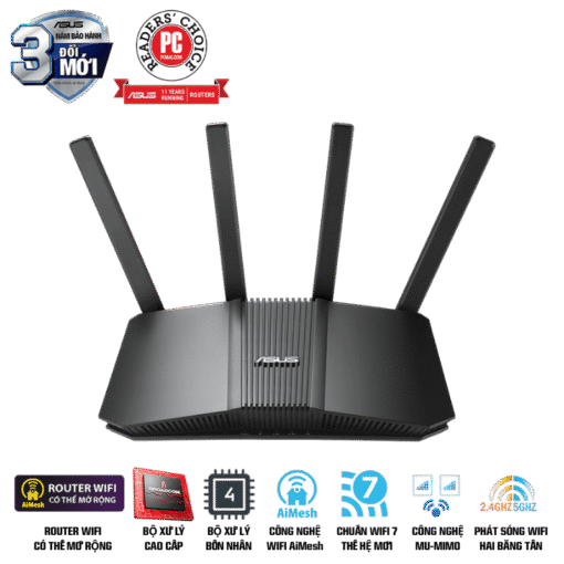 ASUS RT-BE58U WiFi 7 AiMesh Extendable Router - 688+2882 Mbps,  4x External antenna