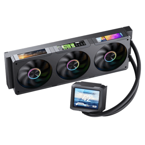 JONSBO TF3-360SCB Black AIO Liquid Cooling - 3.5 inches IPS Main Screen (640×480 px), 360mm radiator