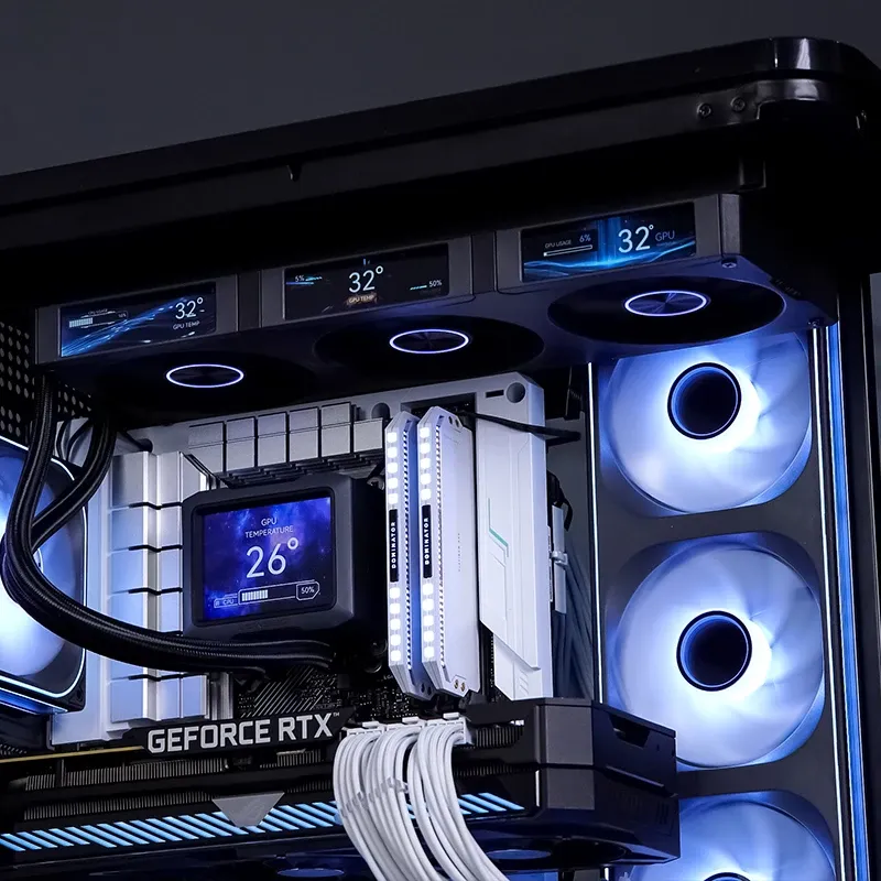 JONSBO TF3-360SCB White AIO Liquid Cooling - 3.5 inches IPS Main Screen (640×480 px), 360mm radiator 61 TF3 360SCB Black pic 20