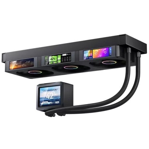 JONSBO TF3-360SCB Black AIO Liquid Cooling - 3.5 inches IPS Main Screen (640×480 px), 360mm radiator