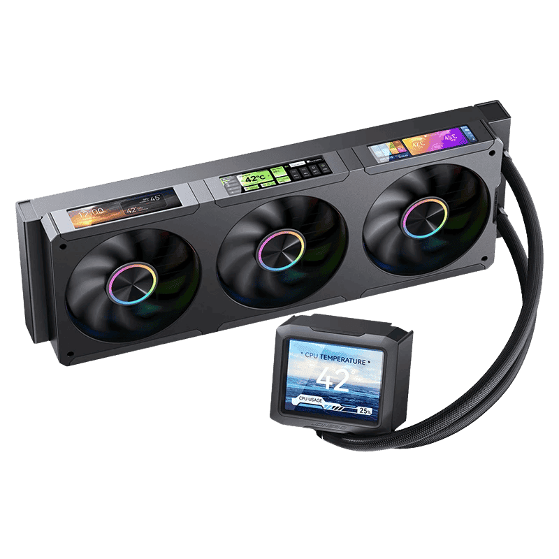 JONSBO TF3-360SCB White AIO Liquid Cooling - 3.5 inches IPS Main Screen (640×480 px), 360mm radiator 73 TF3 360SCB pic