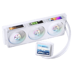 JONSBO TF3-360SCB White AIO Liquid Cooling - 3.5 inches IPS Main Screen (640×480 px), 360mm radiator