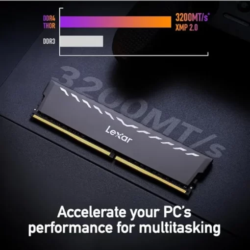 Lexar Thor Black 8GB (1x8GB) DDR4 Memory Kit - 3200MHz CL16 (LD4BU008G-R3200GSXG)