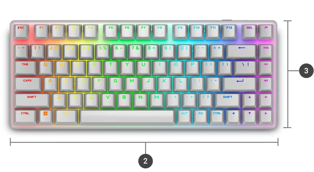 Alienware Pro Wireless Gaming Keyboard - Lunar Light 31 alienware pro keyboard ll pdp dimensions width depth