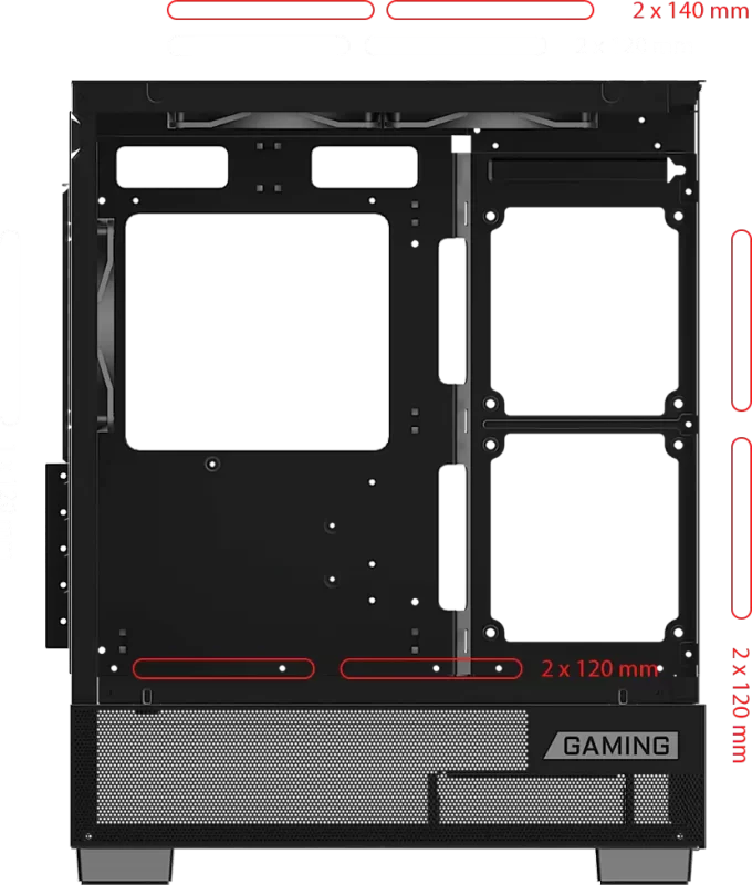 MSI PAG PANO M110A Panoramic Case - Black, M-ATX, 3x 120mm fan included 16 components fan