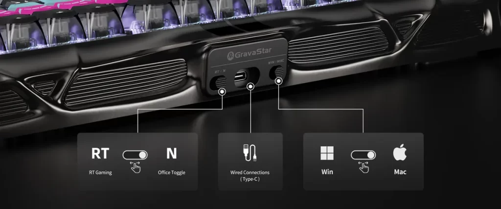 GravaStar Mercury V75 Pro - Cyberpunk - Magnetic HE Gaming Keyboard 24 gravastar mercury v75 pro cyberpunk 75 percent hall effect magnetic switches 8khz polling rgb aluminum hot swappable futuristic design 11