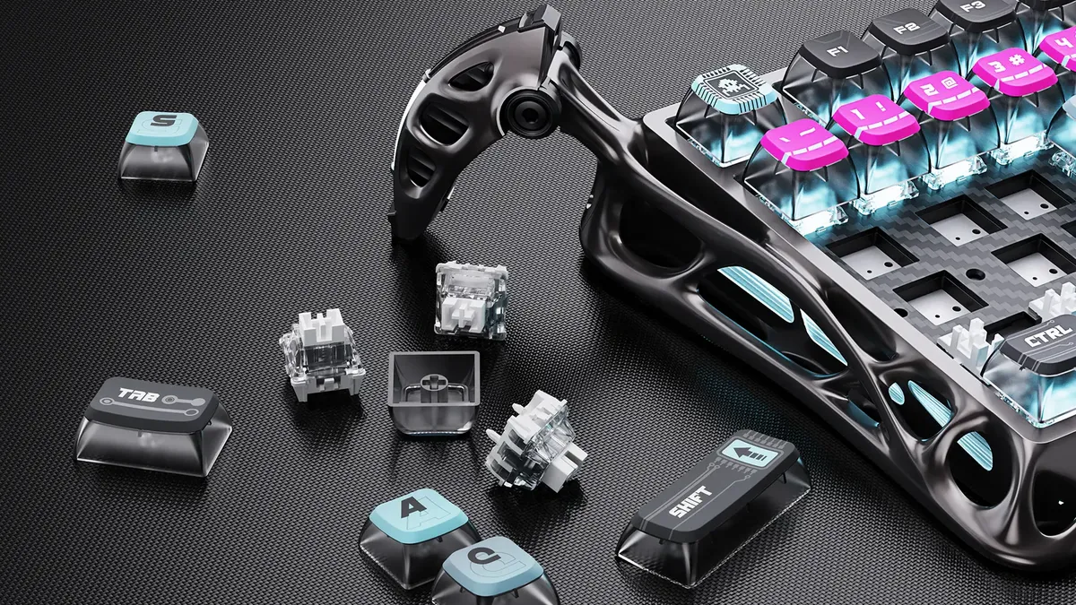 GravaStar Mercury V75 Pro - Cyberpunk - Magnetic HE Gaming Keyboard 22 gravastar mercury v75 pro cyberpunk 75 percent hall effect magnetic switches 8khz polling rgb aluminum hot swappable futuristic design 13