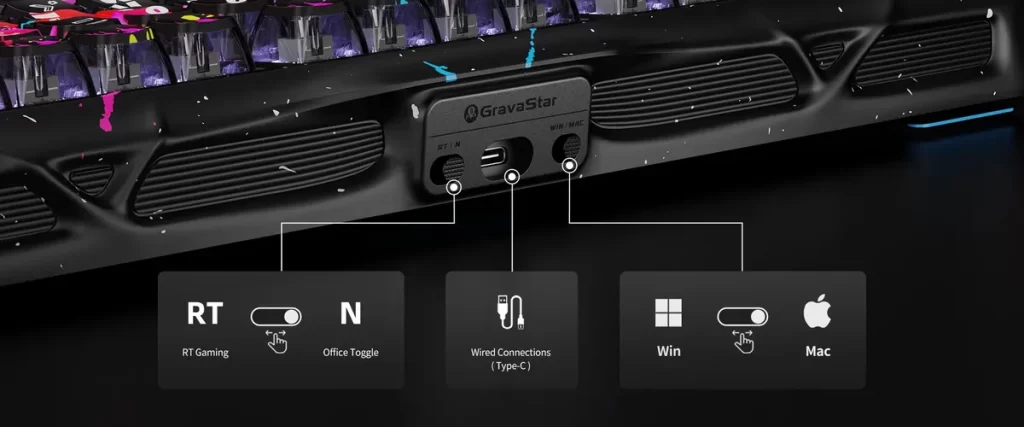 GravaStar Mercury V75 Pro - Neon Graffiti - Magnetic HE Gaming Keyboard 26 gravastar mercury v75 pro special edition neon graffiti 75 percent hall effect magnetic switches 8khz polling rgb aluminum hot swappable street art 13