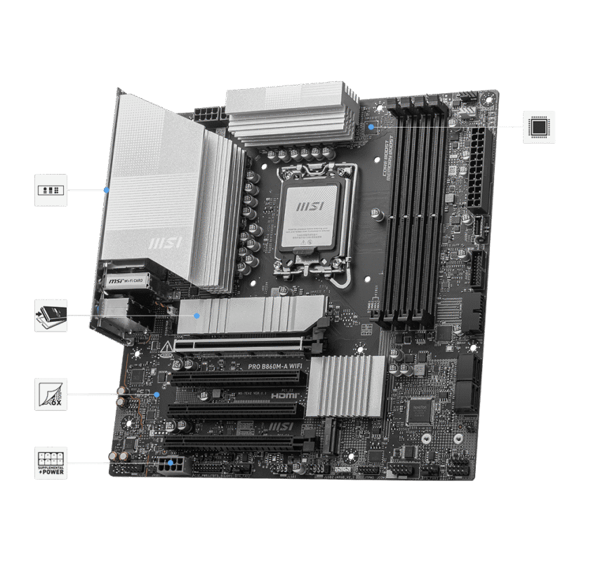 MSI PRO B860M-A WIFI Mainboard 41 pro b860 a wifi feature