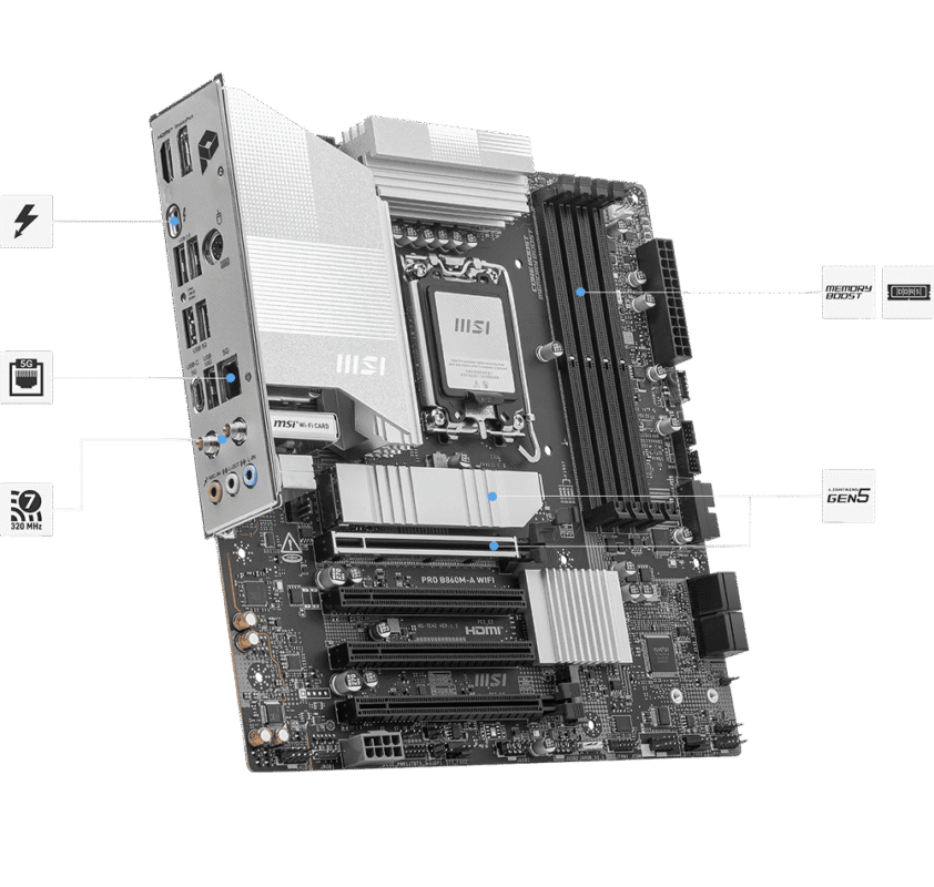 MSI B860M GAMING PLUS WIFI Mainboard 46 pro b860 a wifi speed