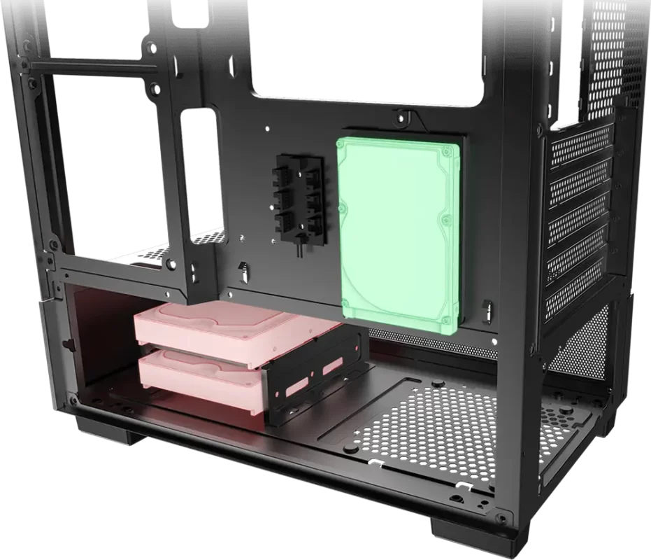 MSI PAG PANO M110A Panoramic Case - Black, M-ATX, 3x 120mm fan included 20 storage pd 01