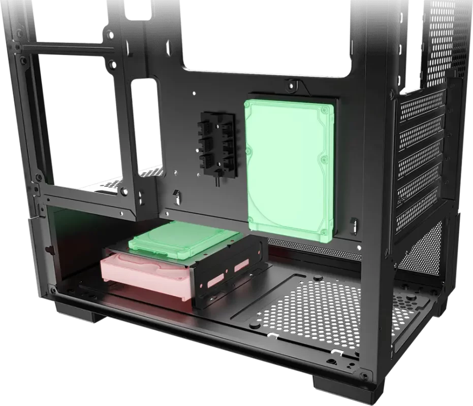 MSI PAG PANO M110A Panoramic Case - Black, M-ATX, 3x 120mm fan included 22 storage pd 02