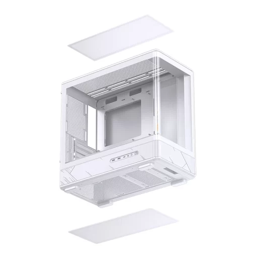 Jonsbo D200 White One-Piece Glass Panel Micro-ATX Tower Case