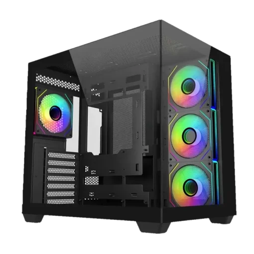 Cooler Master Elite 681 Black Case - Panoramic 270°, Dual-Chamber, 4x 120mm ARGB PWM included