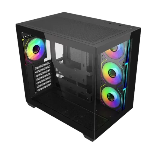 Cooler Master Elite 681 Black Case - Panoramic 270°, Dual-Chamber, 4x 120mm ARGB PWM included