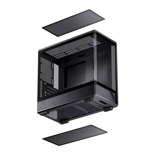Jonsbo D200 Black One-Piece Glass Panel Micro-ATX Tower Case