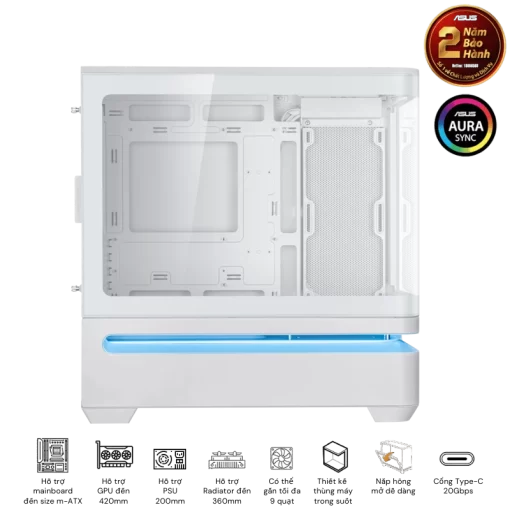 ASUS Prime AP202TG White M-ATX Tempered Glass Case