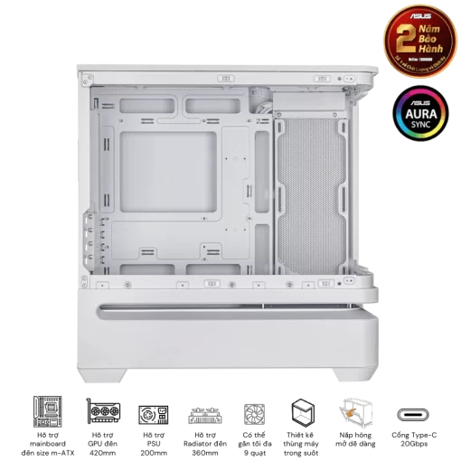 ASUS Prime AP202TG White M-ATX Tempered Glass Case