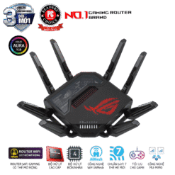 ASUS ROG Rapture GT-BE98 WiFi 7 Gaming Router - BE25000 Quad-band AiMesh, AURA RGB, 8x External antenna