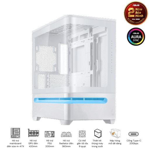 ASUS Prime AP202TG White M-ATX Tempered Glass Case