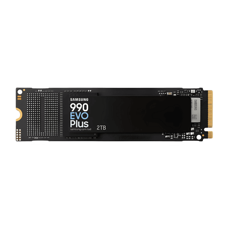 Samsung 990 EVO Plus 2TB (MZ-V9S2T0BW) SSD - M.2 2280 NVMe 2.0, PCIe Gen 4x4, Gen 5x2, 6.300 MB/s write, 7.250 MB/s read 1 Samsung 990 EVO Plus 2TB (MZ-V9S2T0BW) SSD - M.2 2280 NVMe 2.0, PCIe Gen 4x4, Gen 5x2, 6.300 MB/s write, 7.250 MB/s read