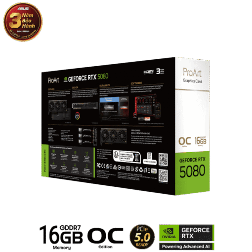 ASUS ProArt GeForce RTX 5080 OC Editon 16GB GDDR7 (PROART-RTX5080-O16G) Graphics Card