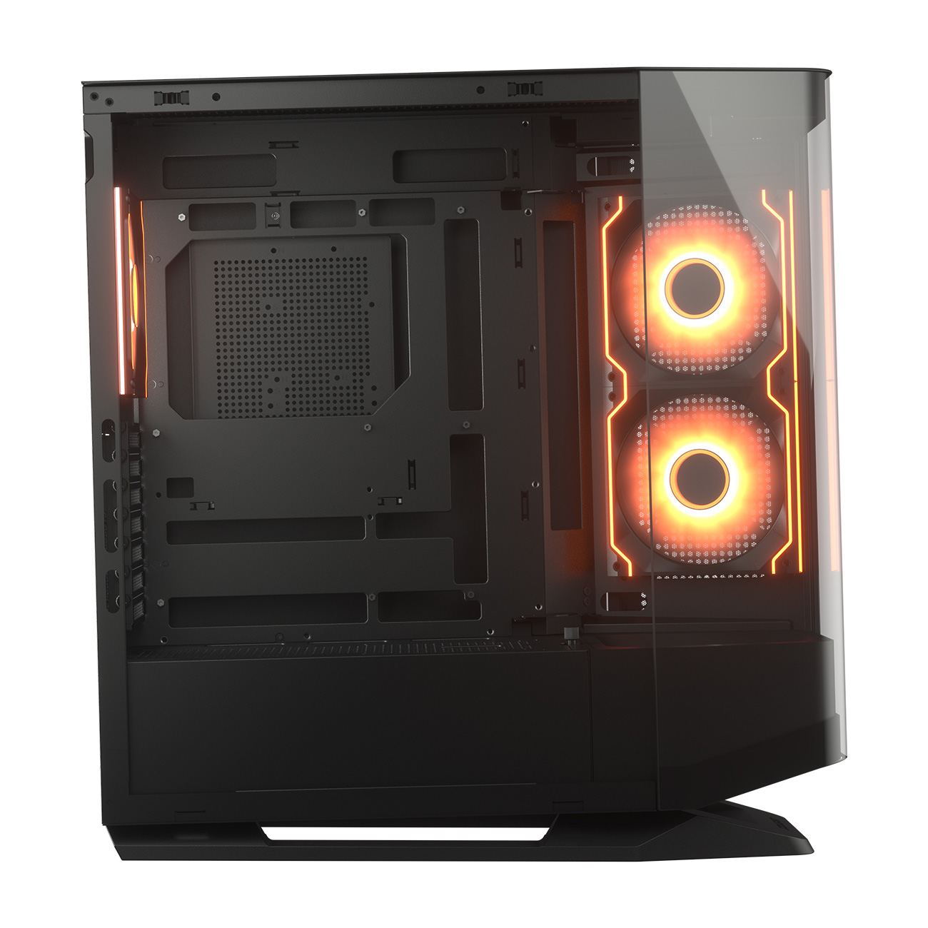 Cougar FV270 RGB Black Mid-Tower E-ATX Gaming Case - 4 Pre-installed Fans, BTF MB support 4 Cougar FV270 RGB Black Mid-Tower E-ATX Gaming Case - 4 Pre-installed Fans, BTF MB support