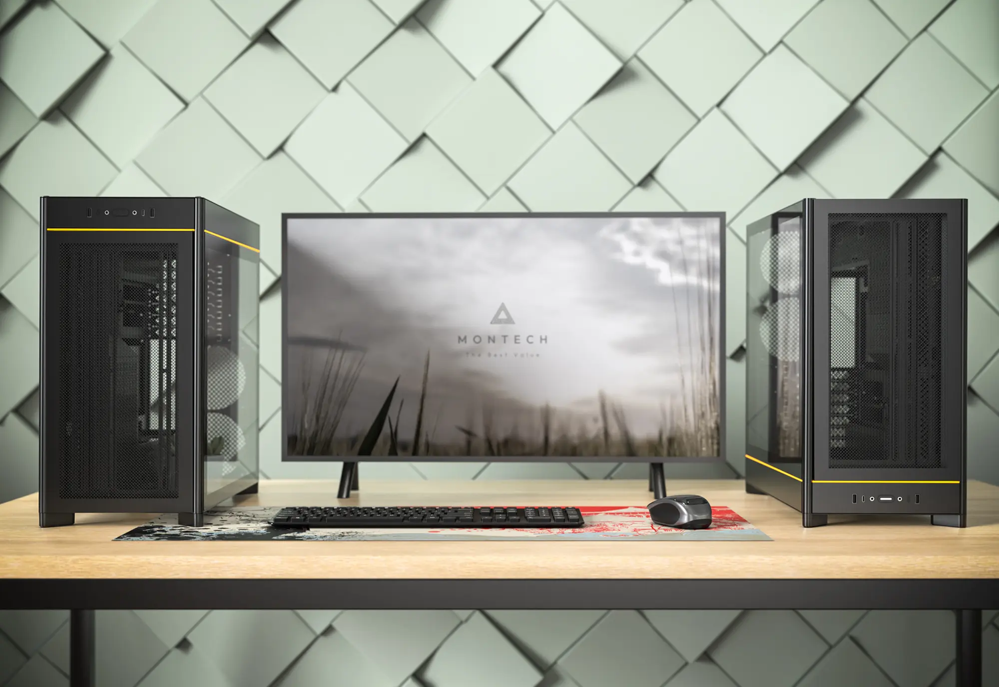 Montech HS01 Pro Black Mesh Front Panel ATX Case - 5x GF120 V2 ARGB fans included 24 HS01 PRO black page 3