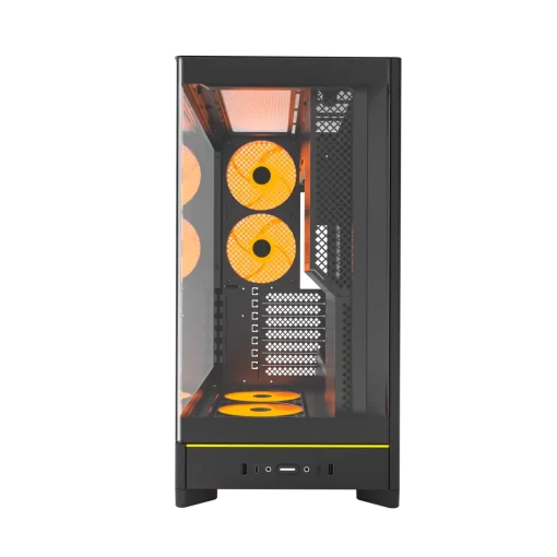 Montech HS02 Pro Tempered Glass Front Panel ATX Case - 5x GF120 V2 ARGB fans included