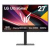 LG Ultragear 27G640A-B Gaming Monitor - 27 inch 16:9 QHD (2560x1440) IPS 300Hz 1ms (GtG), DisplayHDR 400 DCI-P3 95%, Gsync Compatible, USB-C (PD 15W)