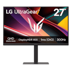 LG Ultragear 27G640A-B Gaming Monitor - 27 inch 16:9 QHD (2560x1440) IPS 300Hz 1ms (GtG), DisplayHDR 400 DCI-P3 95%, Gsync Compatible, USB-C (PD 15W)