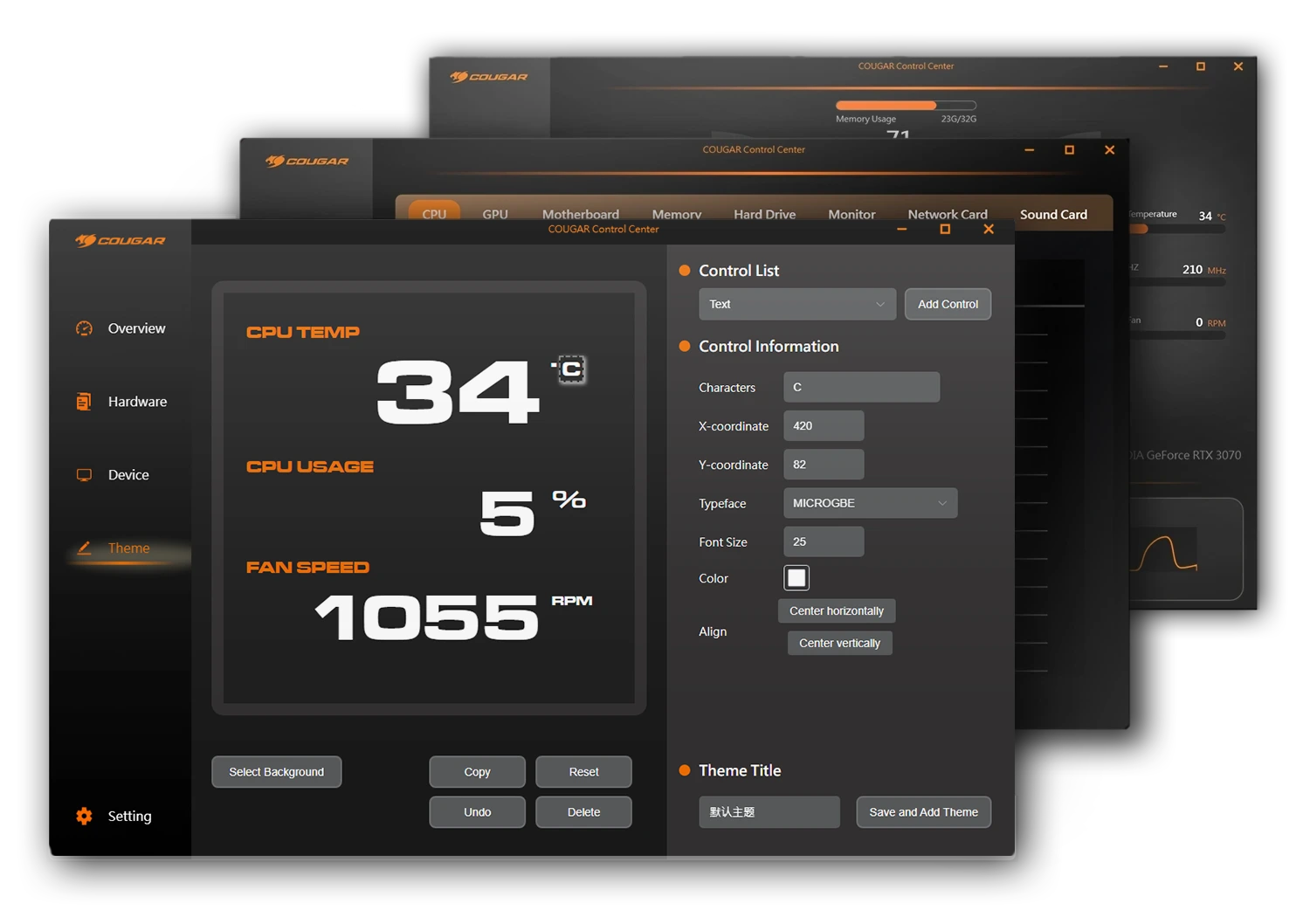 Cougar POSEIDON VISTEK PRO ARGB 360 Black AIO Liquid CPU Cooler - 3.95-inch IPS TFT LCD, 3x 120mm ARGB Fans 15 Poseidon Vistek Pro Operational Control1