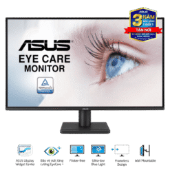 ASUS VA27AQ Eye Care Monitor - 27 inch, IPS QHD (2560 x 1440) Frameless, 75Hz, D-Sub (VGA) + DisplayPort + HDMI