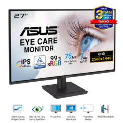 ASUS VA27AQ Eye Care Monitor - 27 inch, IPS QHD (2560 x 1440) Frameless, 75Hz, D-Sub (VGA) + DisplayPort + HDMI 12 VA27AQ 03
