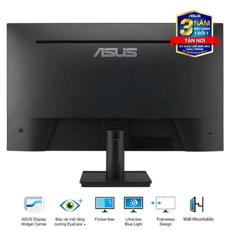 ASUS VA27AQ Eye Care Monitor - 27 inch, IPS QHD (2560 x 1440) Frameless, 75Hz, D-Sub (VGA) + DisplayPort + HDMI 5 ASUS VA27AQ Eye Care Monitor - 27 inch, IPS QHD (2560 x 1440) Frameless, 75Hz, D-Sub (VGA) + DisplayPort + HDMI