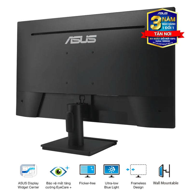 ASUS VA27AQ Eye Care Monitor - 27 inch, IPS QHD (2560 x 1440) Frameless, 75Hz, D-Sub (VGA) + DisplayPort + HDMI 7 ASUS VA27AQ Eye Care Monitor - 27 inch, IPS QHD (2560 x 1440) Frameless, 75Hz, D-Sub (VGA) + DisplayPort + HDMI