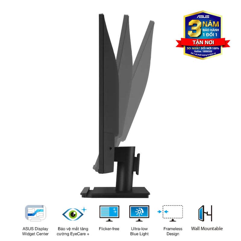 ASUS VA27AQ Eye Care Monitor - 27 inch, IPS QHD (2560 x 1440) Frameless, 75Hz, D-Sub (VGA) + DisplayPort + HDMI 9 ASUS VA27AQ Eye Care Monitor - 27 inch, IPS QHD (2560 x 1440) Frameless, 75Hz, D-Sub (VGA) + DisplayPort + HDMI