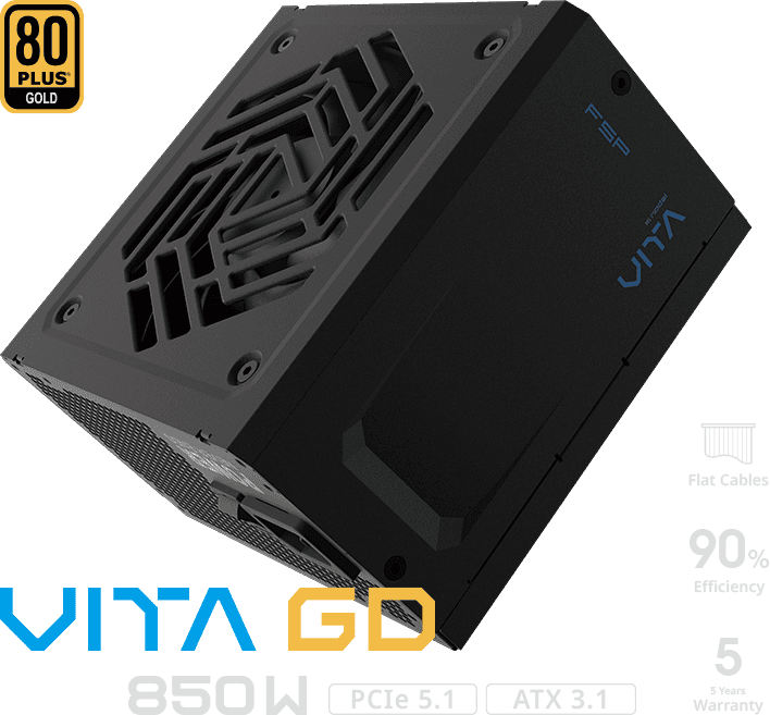 FSP VITA GD 850W Black, ATX 3.1 PCIe 5.1, 80 Plus Gold, Fully modular, PCIe 12V-2x6 PSU 12 s01 psu 850w