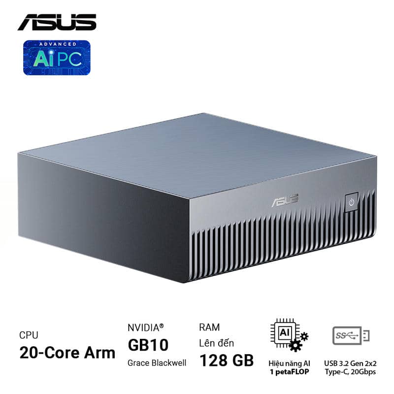 ASUS Ascent GX10 GX10-GG0036BN Desktop AI supercomputer - 4TB NVMe PCIe 5.0 SSD, ARM v9.2-A, GB10 Grace Blackwell GPU, 1 petaFLOP, 128 GB LPDDR5x, Wi-Fi 7 (Gig+), BT5.0 3 ASUS Ascent GX10 GX10-GG0036BN Desktop AI supercomputer - 4TB NVMe PCIe 5.0 SSD, ARM v9.2-A, GB10 Grace Blackwell GPU, 1 petaFLOP, 128 GB LPDDR5x, Wi-Fi 7 (Gig+), BT5.0