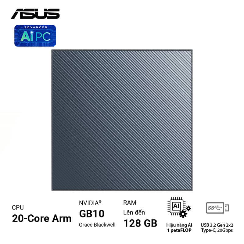 ASUS Ascent GX10 GX10-GG0036BN Desktop AI supercomputer - 4TB NVMe PCIe 5.0 SSD, ARM v9.2-A, GB10 Grace Blackwell GPU, 1 petaFLOP, 128 GB LPDDR5x, Wi-Fi 7 (Gig+), BT5.0 9 ASUS Ascent GX10 GX10-GG0036BN Desktop AI supercomputer - 4TB NVMe PCIe 5.0 SSD, ARM v9.2-A, GB10 Grace Blackwell GPU, 1 petaFLOP, 128 GB LPDDR5x, Wi-Fi 7 (Gig+), BT5.0