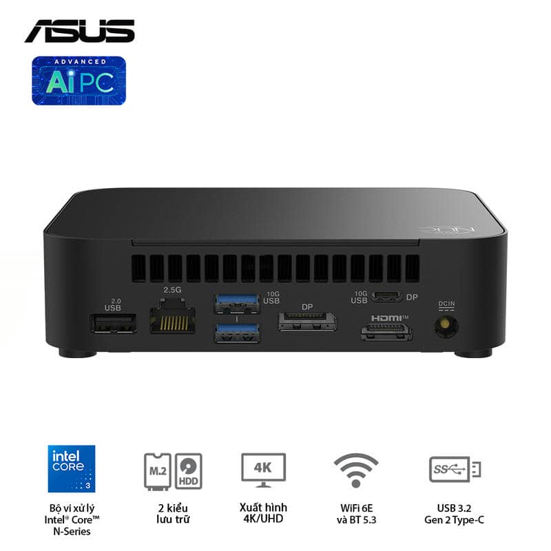 ASUS NUC 14 Essential (RNUC14MNK9700000) Desktop mini PC - Intel N97, Intel® UHD Graphics, DDR5-4800, 1x NVMe, 1x SATA, 1x HDMI, 1x DP, Wi-Fi 6E AX211, NoOS 8 ASUS NUC 14 Essential (RNUC14MNK9700000) Desktop mini PC - Intel N97, Intel® UHD Graphics, DDR5-4800, 1x NVMe, 1x SATA, 1x HDMI, 1x DP, Wi-Fi 6E AX211, NoOS