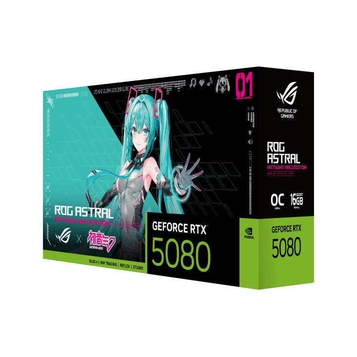 ASUS ROG Astral GeForce RTX 5080 OC HATSUNE MIKU EDITION 16GB GDDR7 Graphics Card 8 ASUS ROG Astral GeForce RTX 5080 OC HATSUNE MIKU EDITION 16GB GDDR7 Graphics Card