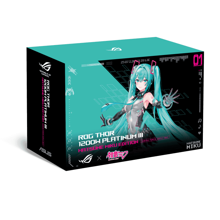 ASUS ROG Thor 1200W Platinum III Hatsune Miku Edition Gaming PSU - 1200W, ATX 3.1 compatible, magnetic OLED display, 80 Plus Platinum 11 ASUS ROG Thor 1200W Platinum III Hatsune Miku Edition Gaming PSU - 1200W, ATX 3.1 compatible, magnetic OLED display, 80 Plus Platinum
